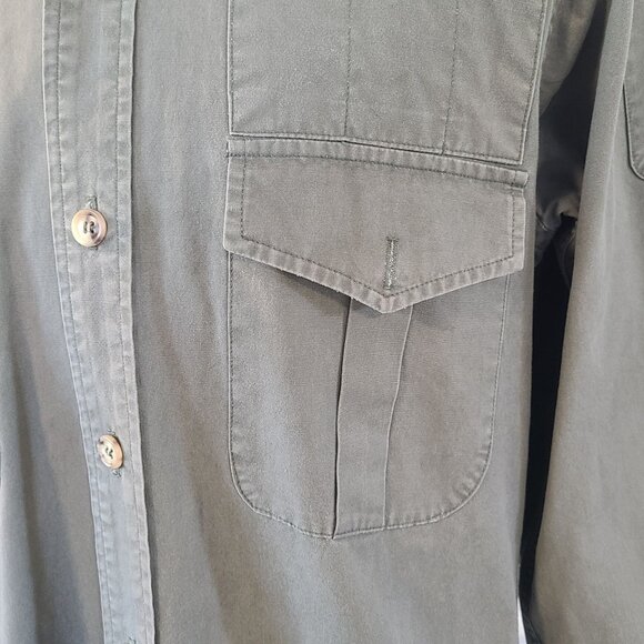 Vintage Willis and Geiger Shooting Hunting Shirt Army Green Men Med Utility USA - Picture 9 of 11